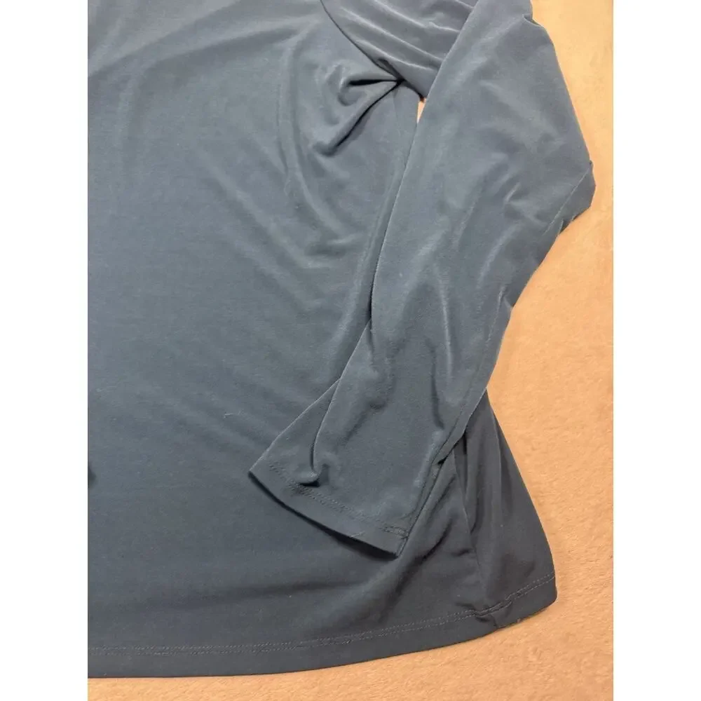 Michael Michael Kors Women’s XL Blue Mock Neck Long Sleeve Button Top